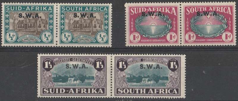 SOUTH WEST AFRICA   1939   MINT  VERY SLIGHT HINGE MARK  SACC138-140