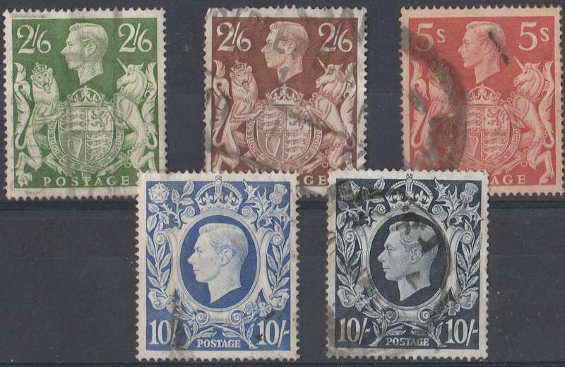 GREAT BRITAIN    KING GEORGE    SG 131- 132a     SHORT SET OF 5