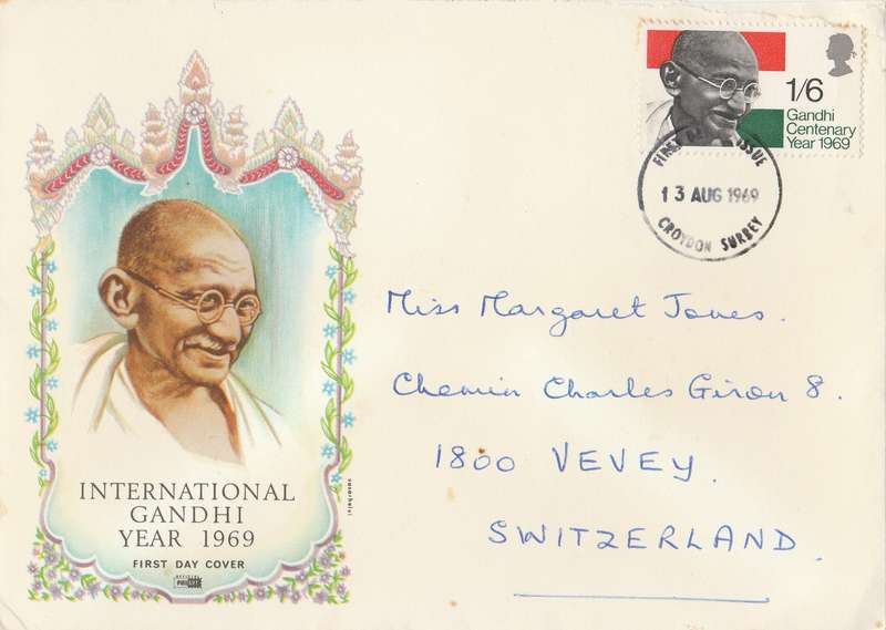GREAT BRITAIN   COVER     1969    GHANDI CENTENERY