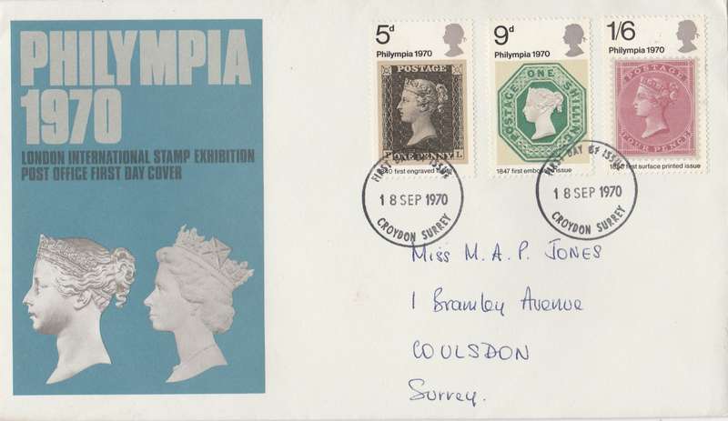 GREAT BRITAIN      COVER   1970   PHILYMPIA