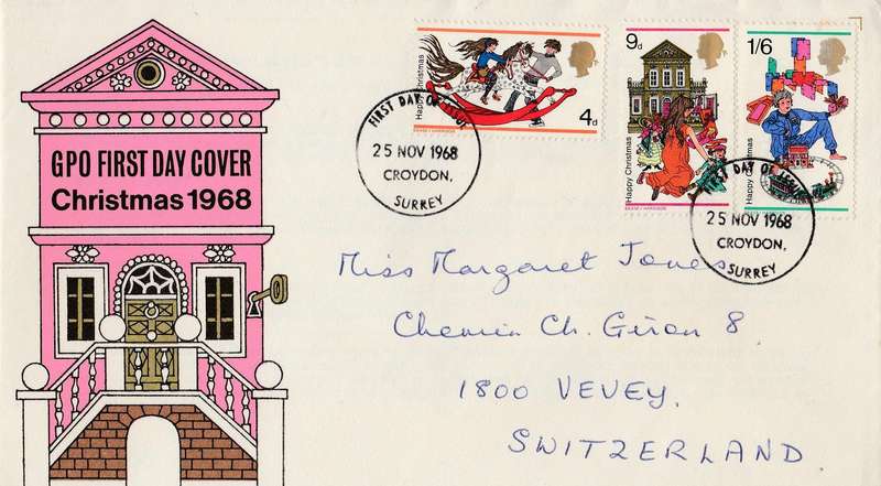 GREAT BRITAIN    COVER  1968  XMAS