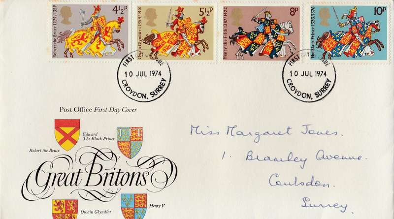 GREAT BRITAIN   COVER    1974  MEDIEVEL WARRIERS