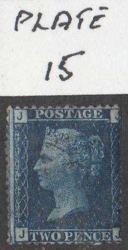 QUEEN VICTORIA      2d  BLUE   PLATE 15