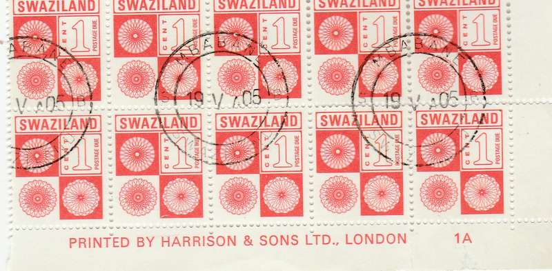 SWAZILAND          TO PAY    INSCRIPTIONAL SHEETS