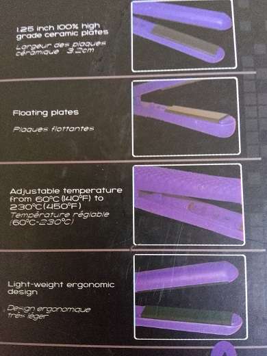 Aria Beauty Purple Ceramic Hair Straightener