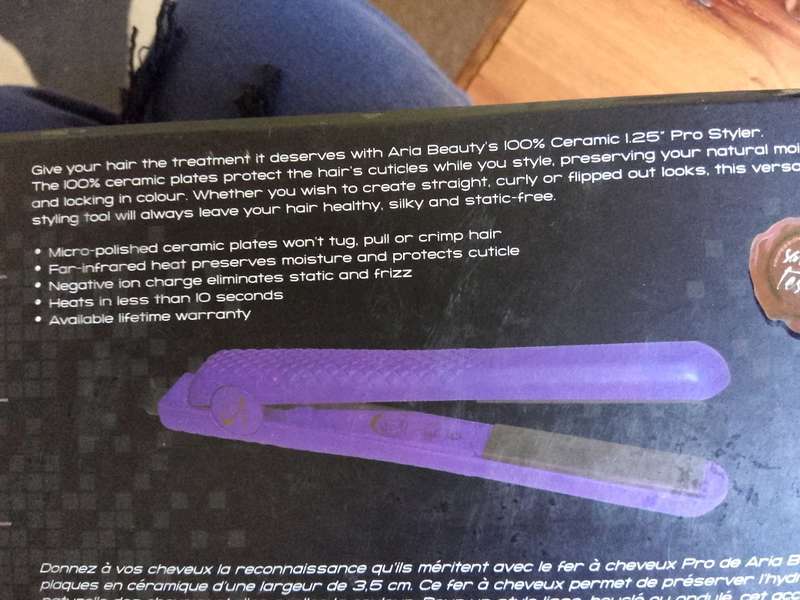 Aria Beauty Purple Ceramic Hair Straightener