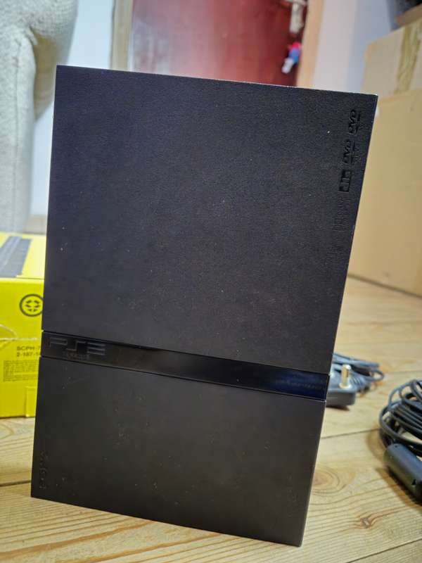 PS2 Slim Yellow Box | Excellent Condition | PS1 Compatible | WWE + 2 Controllers