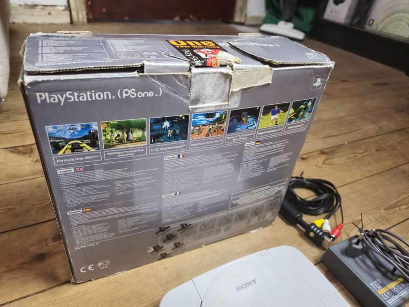 Sony PS One Console with Box, Modded, DualShock & 2 Games