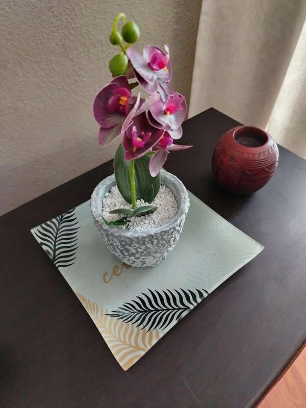 Elegant Artificial Orchid in Decorative Planter Pot  Perfect Home or Office Decor!