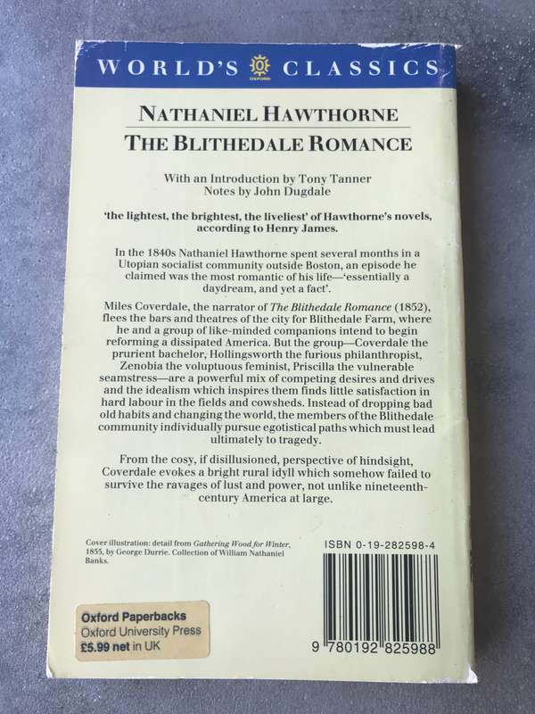 The Blithedale Romance by Nathaniel Hawthorne [Paperback: Average]