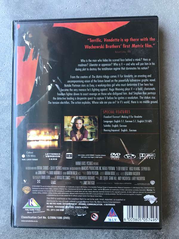 V For Vendetta [DVD]