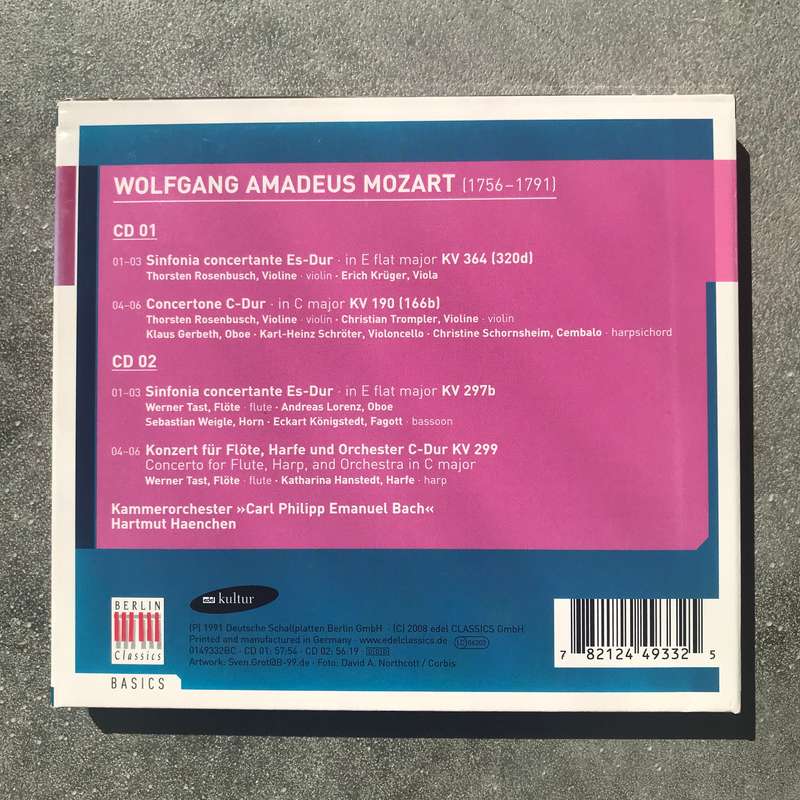 Mozart: Konzertante symphonien / Konzert für flöte und harfe [2 CD]
