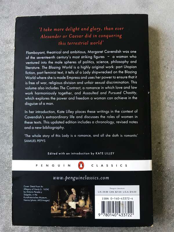 The Blazing World and Other Writings by Margaret Cavendish [Paperback: Excellent]