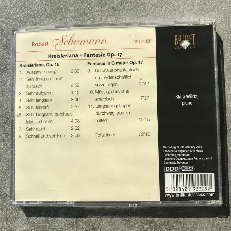 Schumann: Kreisleriana, Op. 16 & Fantasy, Op. 17 [CD]
