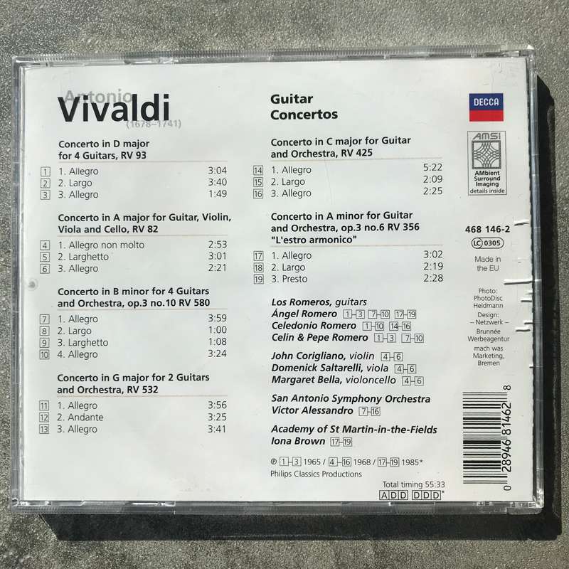 Vivaldi: Guitar Concertos [CD]