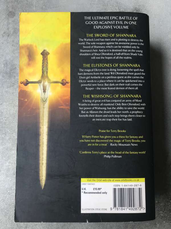 The Sword of Shannara Trilogy by Terry Brooks [Large Paperback: Very Good]