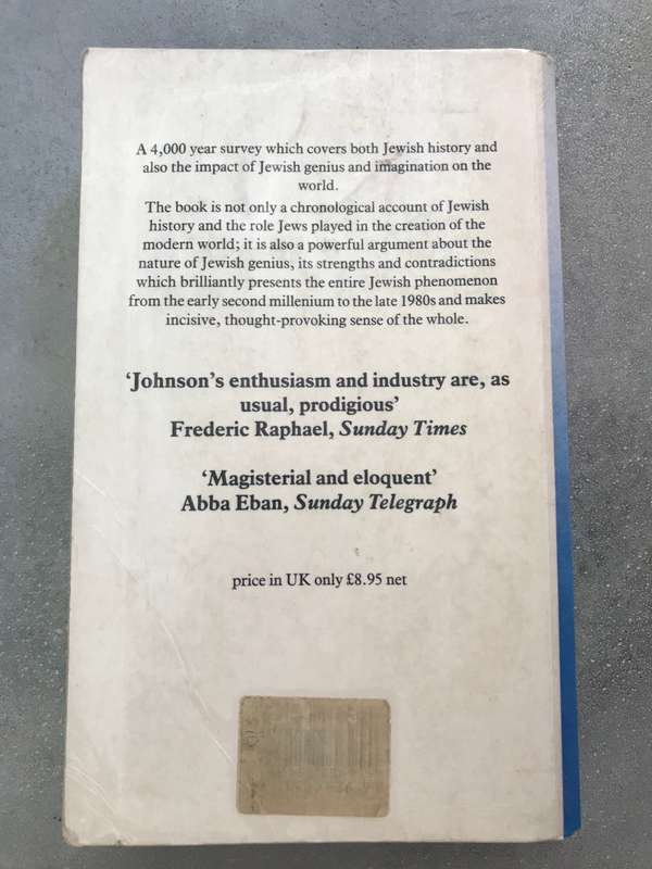 A History of the Jews by Paul Johnson [Paperback: Average]