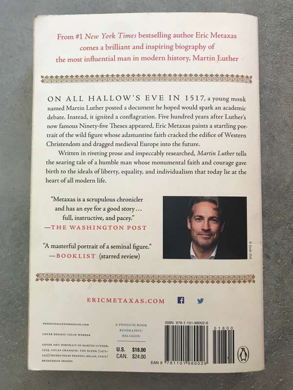 Martin Luther by Eric Metaxas [Paperback: Good]