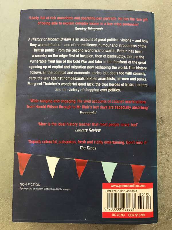 A History of Modern Britain by Andrew Marr [Paperback: Very Good]