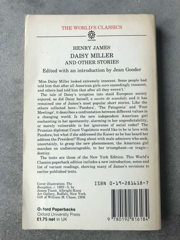 Daisy Miller and Other Stories by Henry James [Paperback: Good]