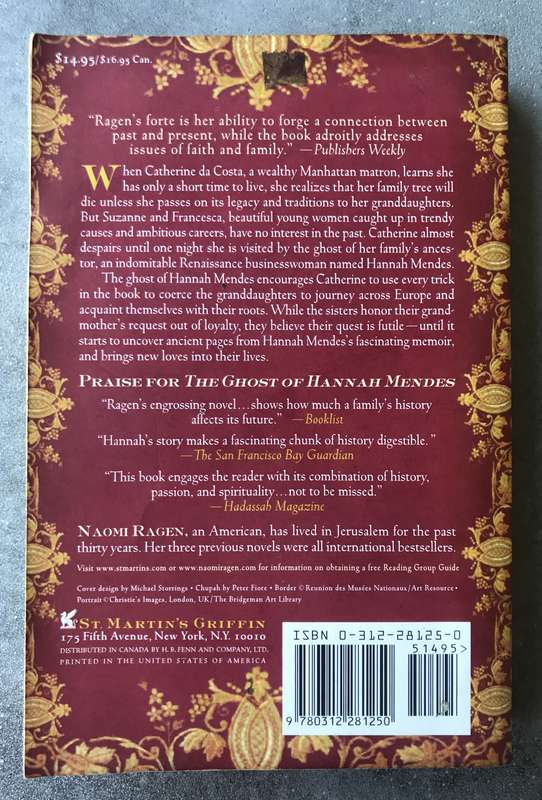 The Ghost of Hannah Mendes by Naomi Ragen [Large Paperback: Good]