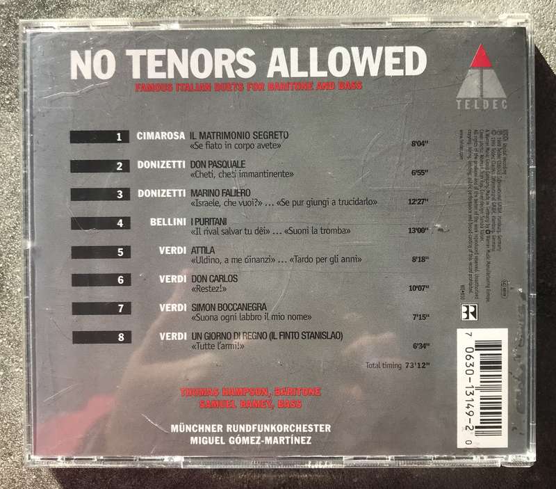 No Tenors Allowed: Hampson & Ramey: Famous Italian Duets for Baritone and Bass [CD]