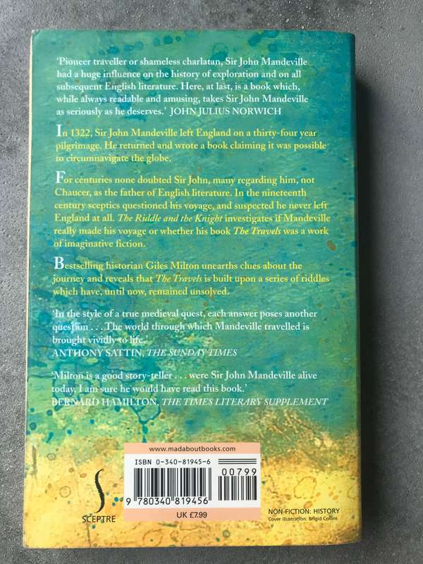 The Riddle and the Knight by Giles Milton [Paperback: Good]