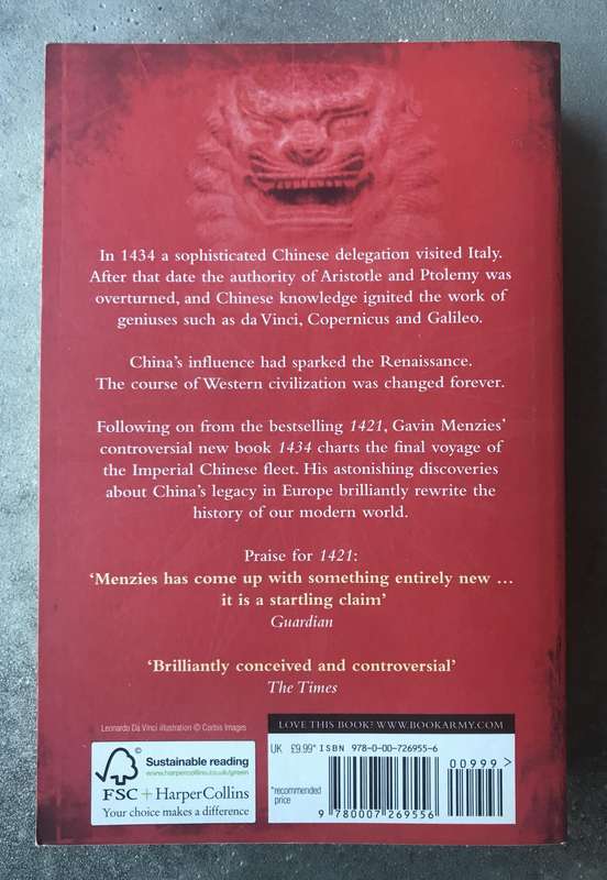 1434: The Year a Magnificent Chinese Fleet Sailed to Italy... by Gavin Menzies [Paperback: Like New]