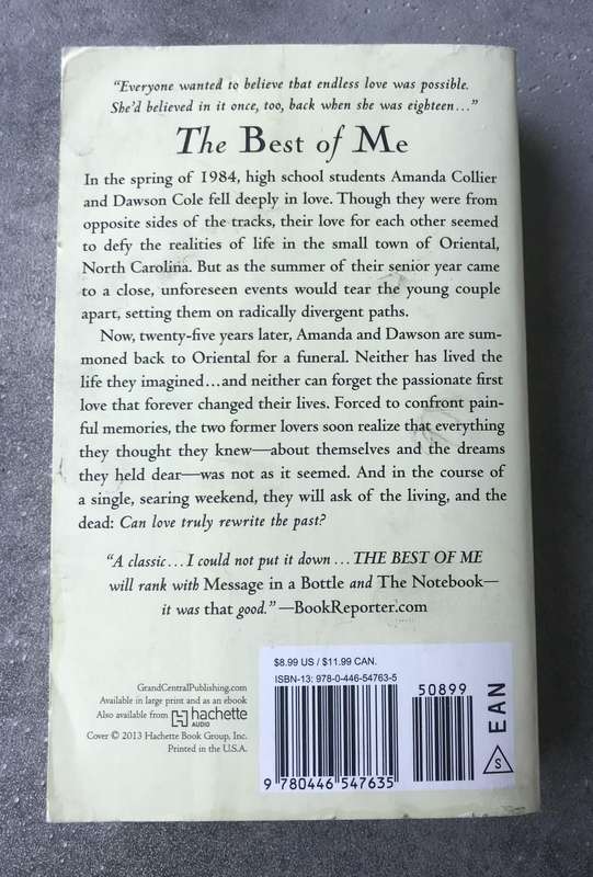 The Best of Me by Nicholas Sparks [Paperback: Excellent]