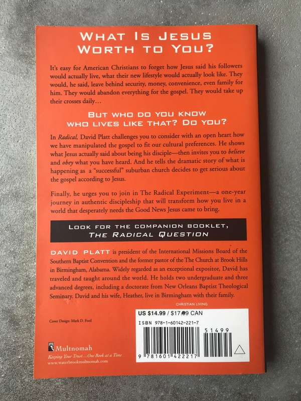 Radical by David Platt [Paperback: Like New]