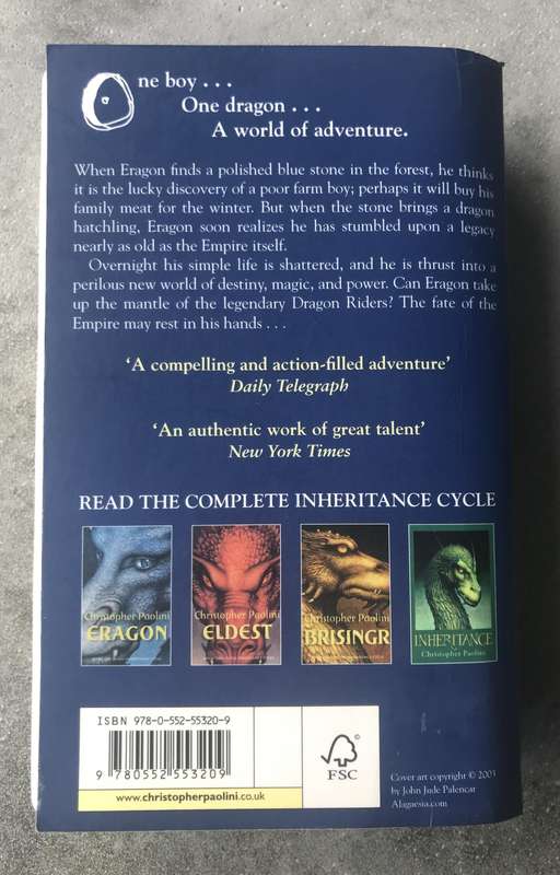 Eragon (Inheritance Cycle #1) by Christopher Paolini [Paperback: Good]