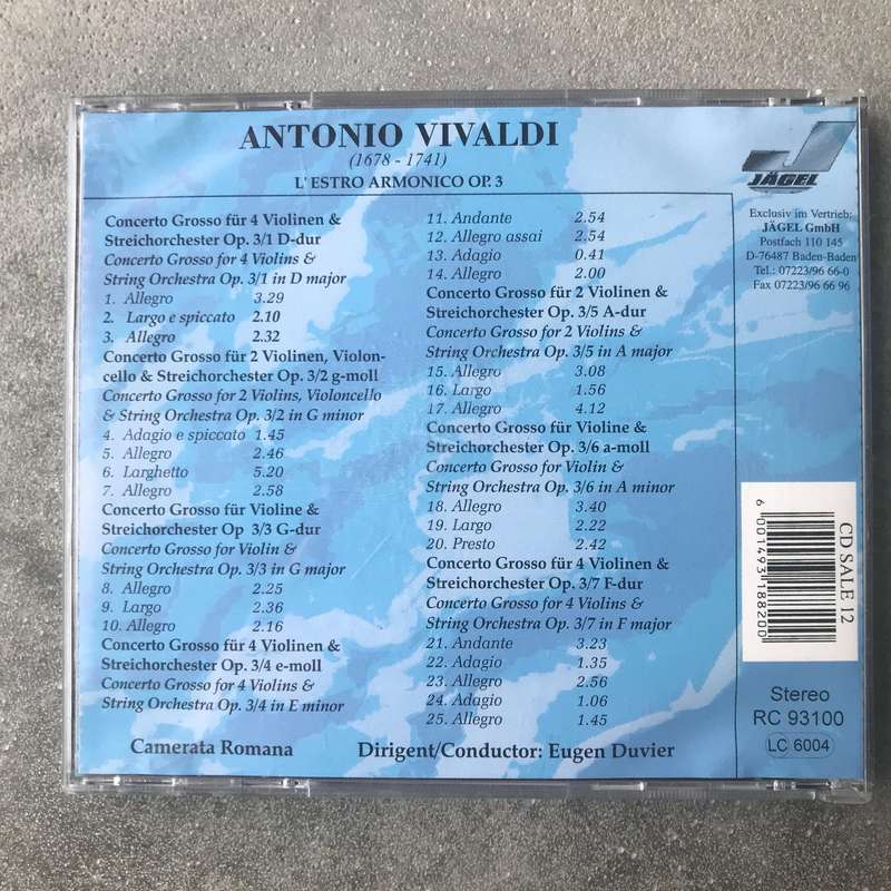 Vivaldi: L'Estro Armonico Op. 3 (1-7) [CD]