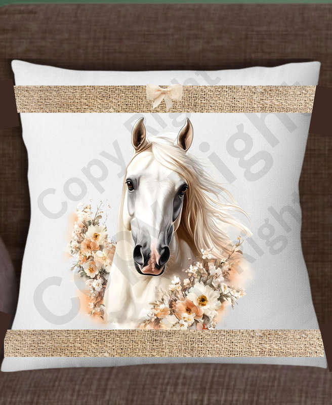 Cushion - home decor- throw pillow x 5 Horses English