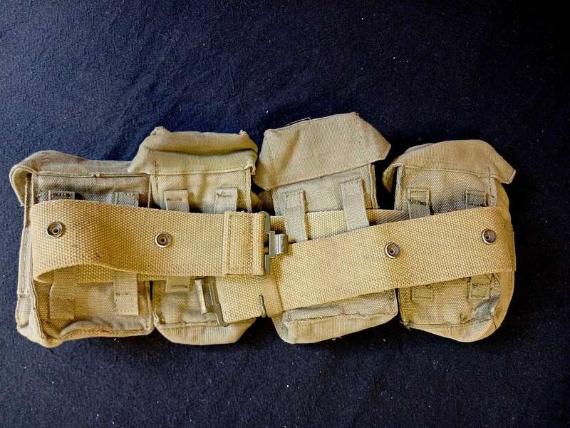 SADF Kidney, ammo and R1 ammo pouches on webbing belt