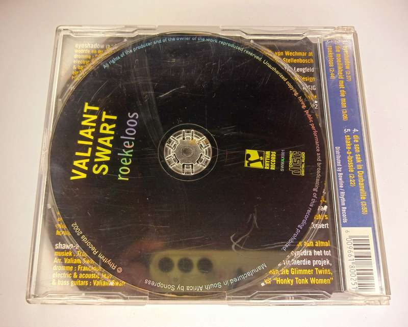 Valiant Swart - Roekeloos CD (enkelsnit)