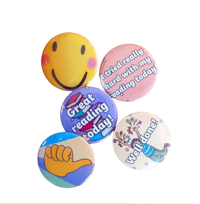 Reading Reward Badge Pins - 32mm - 25-Piece