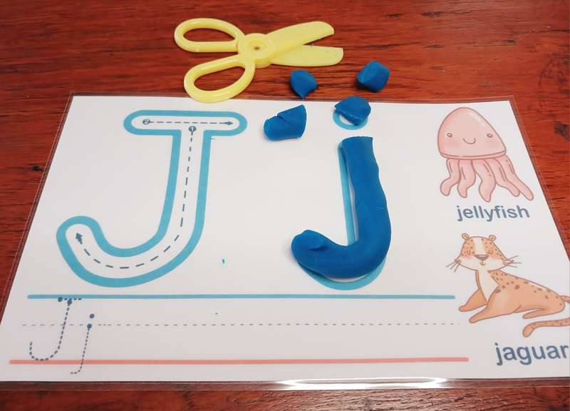 Alphabet Play Dough Card Kit with Accessories in Container
