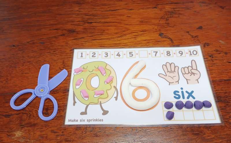 Math Play Dough Card Kit with Accessories in Container