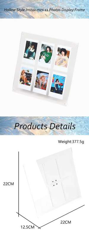 Transparent Perspex Frame for 6 instax Mini Photos
