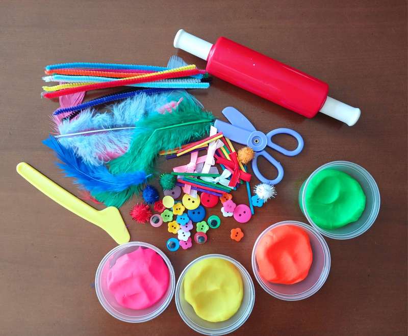 Dough Play Set with Accessories in Container