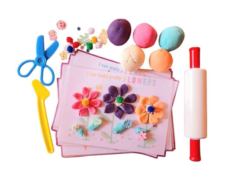 Dough Playing Activity Cards set in Container