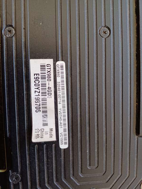 Nvidia GTX 980 graphics card (GPU)
