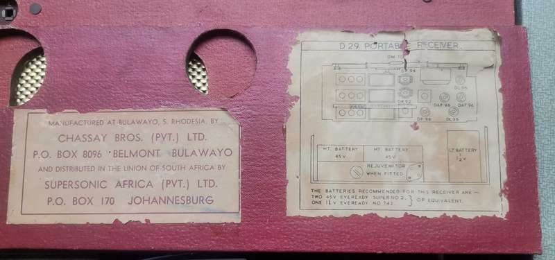 Vintage Supersonic D29 Portable Receiver  1950s Southern African Classic!