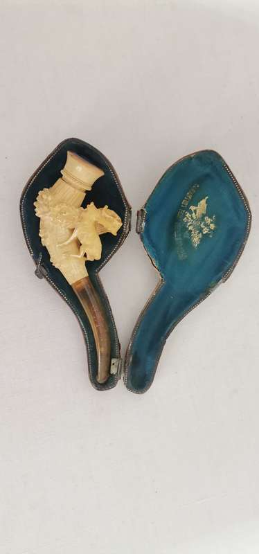 Rare Antique Meerschaum Pipe - Stag