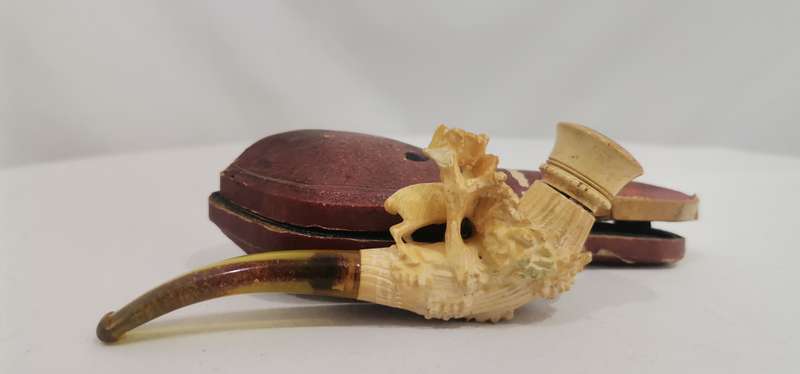 Rare Antique Meerschaum Pipe - Stag