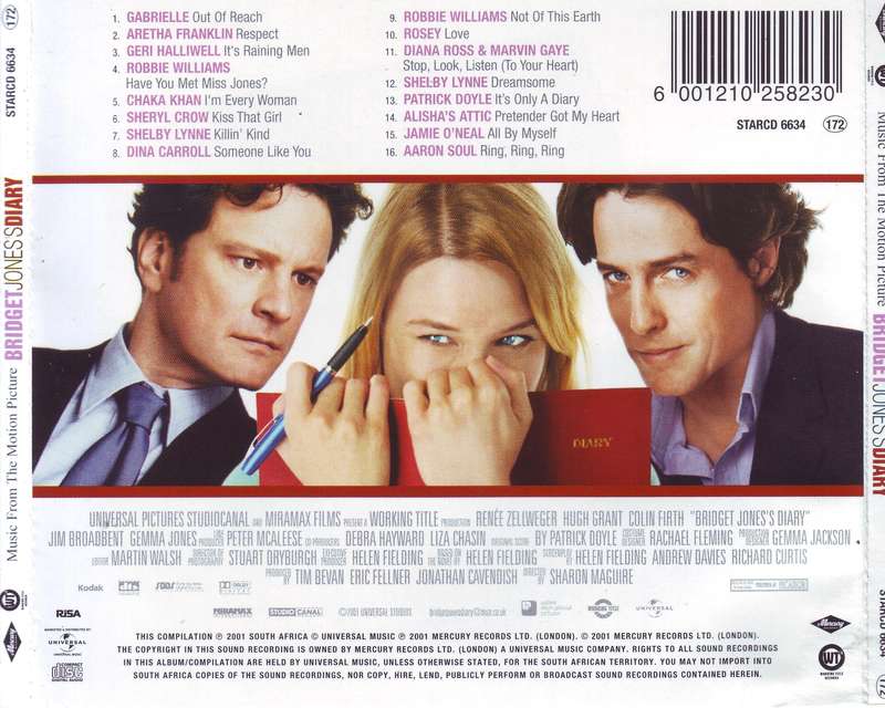 BRIDGET JONES'S DIARY - Music from the motion picture (CD) STARCD 6634 VG to VG+