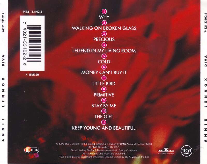 ANNIE LENNOX - Diva (CD) 74321 33102 2 VG+