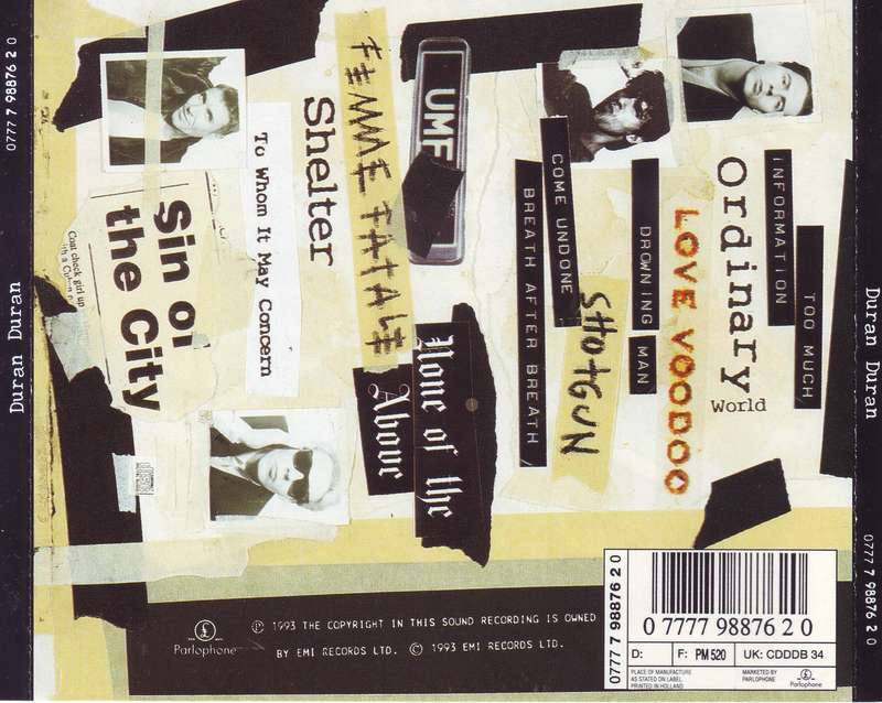 DURAN DURAN - Wedding album (CD) 0777 7 98876 2 0 VG+