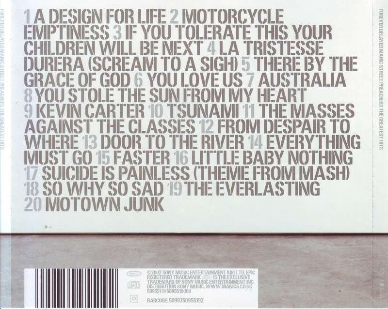 MANIC STREET PREACHERS - Forever delayed the greatest hits (double CD) 509551 9 NM