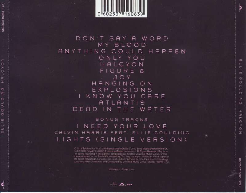 ELLIE GOULDING - Halcyon (CD) 060253716083 VG+